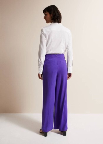 Phase Eight Azylnn Purple Wide Legs Trousers Purple Australia | AJ8462970